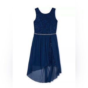 BCXGirl Blue Sequin hi-low Dress